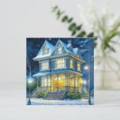 Groot mooi Victoriaans huis met kerst (Staand voorkant)