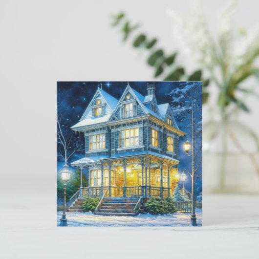 Groot mooi Victoriaans huis met kerst (Staand voorkant)