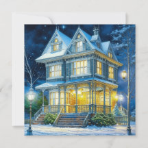 Groot mooi Victoriaans huis met kerst