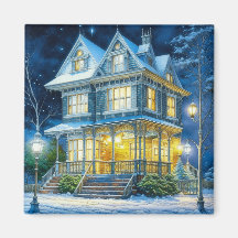 Groot mooi victoriaans huis met Kerstmis