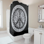 Groot mooi vredesteken douchegordijn (In situ)