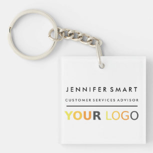 Groot naamkaartje voor personeel met eigen logo pe sleutelhanger
