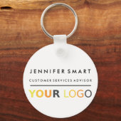 Groot naamkaartje voor personeel met eigen logo pe sleutelhanger (Voorkant)