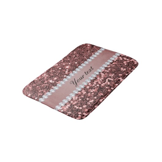 Groot nam Gouden Faux schitteren en Diamanten toe Badmat (Gekanteld)