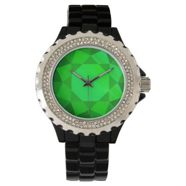 Groot, nep smaragd gem horloge (Voorkant)