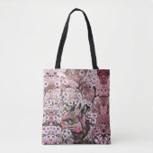 GROOT NEST ONDER PINK WHITE SPRING FLOWERS TOTE BAG (Voorkant)