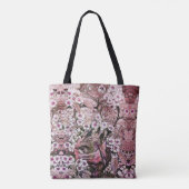 GROOT NEST ONDER PINK WHITE SPRING FLOWERS TOTE BAG (Achterkant)