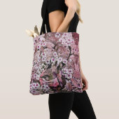 GROOT NEST ONDER PINK WHITE SPRING FLOWERS TOTE BAG (Dichtbij)