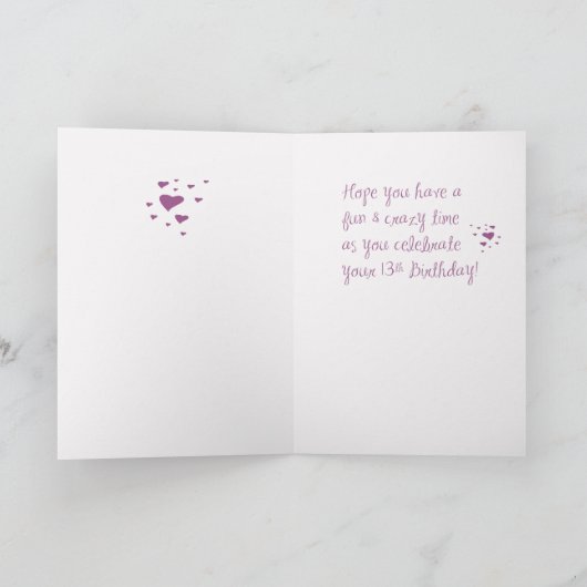 Groot nicht 13e verjaardag Crazy Socks Kaart (Binnen)