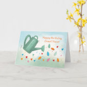 Groot nichtje Verjaardag Watering Kan Sprinkling H Kaart (Gele Bloem)