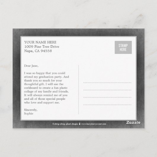 Groot nieuws Afstuderen Dank u Briefkaart (Achterkant)