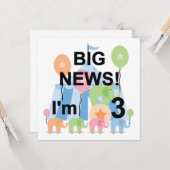 Groot nieuws Circus 3e verjaardag Tshirts en gesch Kaart (Voorkant / Achterkant in situ)