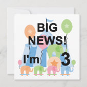 Groot nieuws Circus 3e verjaardag Tshirts en gesch Kaart (Voorkant)