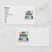 Groot nieuws Circus 3e verjaardag Tshirts en gesch Visitekaartje (Voorkant / Achterkant)