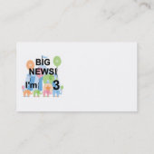 Groot nieuws Circus 3e verjaardag Tshirts en gesch Visitekaartje (Achterkant)