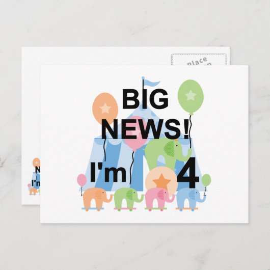 Groot Nieuws Circus 4e Verjaardag T shirten en ges Briefkaart (Voorkant / Achterkant)