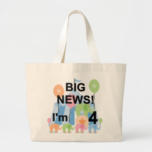 Groot Nieuws Circus 4e Verjaardag T shirten en ges Grote Tote Bag