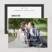 Groot nieuws Trouwaankondiging - Wit Aankondigingskaart (Voorkant / Achterkant)