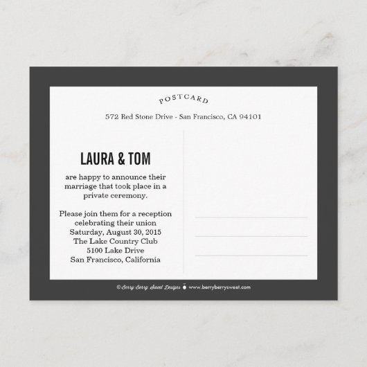 Groot nieuws Trouwaankondiging - Wit Aankondigingskaart (Achterkant)