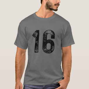 Groot nummer 16 voor 16e verjaardag zes jaar oud 1 t-shirt