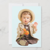 Groot nummer 1 Eén Foto Eerste 1e verjaardagsfeest Kaart (Achterkant)