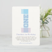 Groot Nummer 1 Stripes Baby Boy 1e Verjaardagsfees Kaart (Staand voorkant)