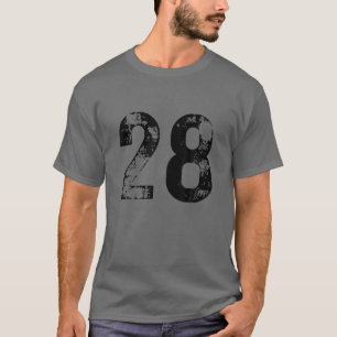 Groot nummer 28 voor 28e verjaardag achtentwintig  t-shirt