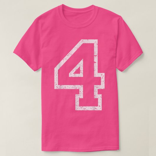 Groot nummer 4 Vier samengedrukte kleuren-T-stijl T-shirt (Design voorkant)