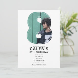 Groot Nummer 8 Acht Foto 8e Verjaardagsfeest Kaart