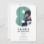 Groot nummer 8 acht foto 8e verjaardagsfeestje kaart (Voorkant)