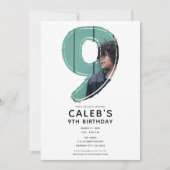 Groot Nummer 9 Negen Foto 9e Verjaardagsfeest Kaart (Voorkant)