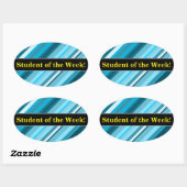 Groot + oceaangeïnspireerd blauw/Blauwgroen/Aqua S Ovale Sticker (Vel)