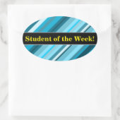 Groot + oceaangeïnspireerd blauw/Blauwgroen/Aqua S Ovale Sticker (Tas)