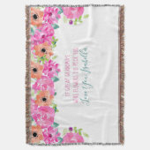 Groot Oma Gedicht Roze en Sinaasappel Bloemen Deken (Voorkant Verticaal)