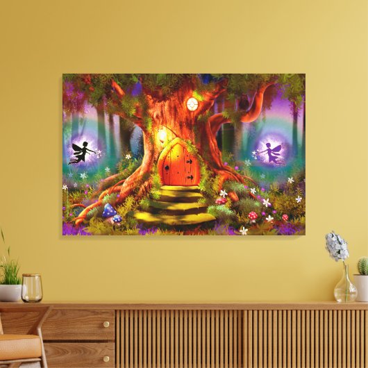Groot omwikkeld canvas De magische boom (Insitu (Woonkamer))
