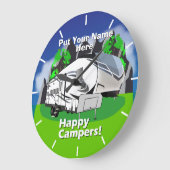 Groot ontwerp Reflection 28bh Happy Campers Grote Klok (Hoek)