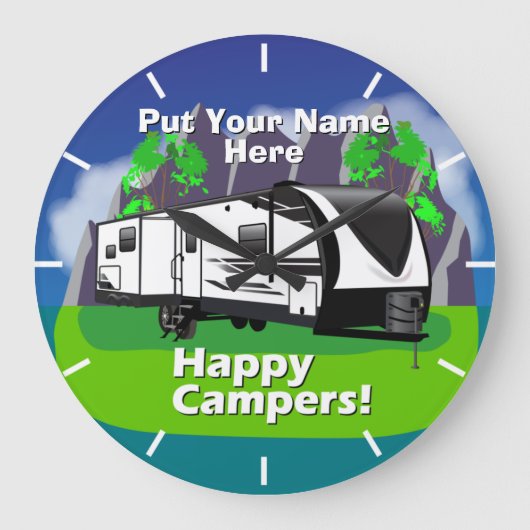 Groot ontwerp Stel je voor: 2670 MK Happy Campers- Grote Klok (Voorkant)