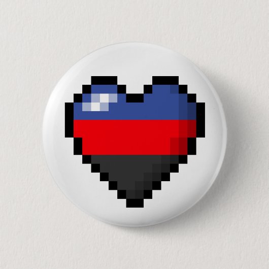 Groot ontwerp van het Pixel-hart in de vlag van po Ronde Button 5,7 Cm (Voorkant)