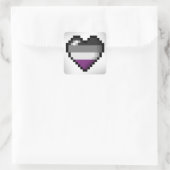 Groot ontwerp van het Pixelhart in de aseksuele Pr Vierkante Sticker (Tas)