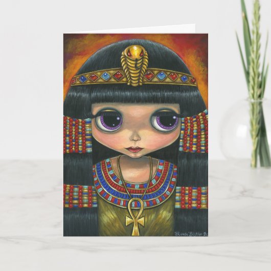 Groot Oog Cleopatra met het Hoofddeksel en Ankh Kaart (Voorkant)