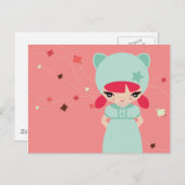 groot oogmeisje briefkaart (Voorkant / Achterkant)