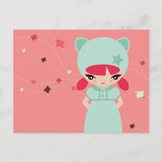 groot oogmeisje briefkaart (Voorkant)