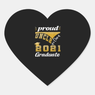 Groot oom van de klasse 2021 Afstuderen Funny Hart Sticker