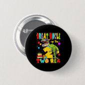 Groot-oom van de twee rex 2de verjaardagsfeest jon ronde button 5,7 cm (Voorkant /achterkant)