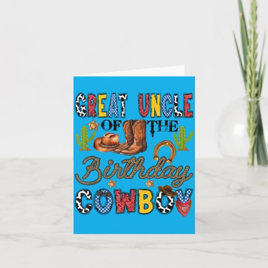Groot-oom van de verjaardagscowboy western kaart (Voorkant)