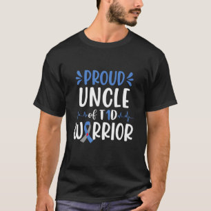 Groot oom van T1d Warrior Diabetes Awareness Blue T-shirt