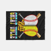 Groot-oom van zowel half honkbal softbal ijs fleece deken (Voorkant (Horizontaal))