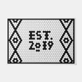 Groot oosten. 2019 Zwart-witte Tegel Deurmat (Voorkant)