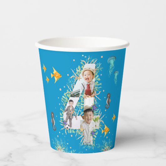 Groot op de vierde plaats onder het Zee, geboorted Papieren Bekers (Voorkant)