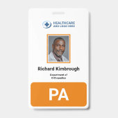 Groot op maat gemaakt medisch arts assistent foto badge (Voorzijde)